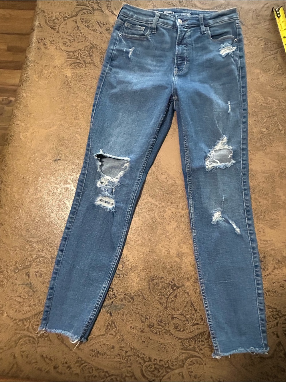 Old Navy Distressed Dark Blue Skinny Jeans